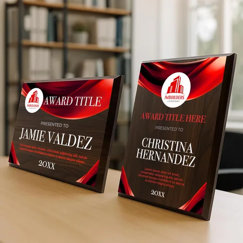 Vista 8 de Placa de madera personalizada vertical de 8 x 10 pulgadas para premios y trofeos, placa de premio personalizada para empleados del mes, regalos