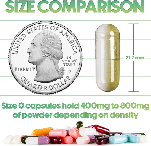 Vista 2 de XPRS Nutra Size 0 Empty Capsules - 1000 Count Empty Gelatin Capsules - Pills DIY Capsule Filling - Pure Bovine Pill Gel Caps for Do-It-Yourself