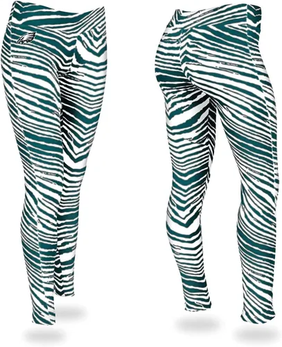 Vista 4 de Zubaz - Leggings con estampado de cebra para mujer con licencia oficial de la NFL, color del
