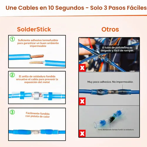 Vista 4 de 50 Piezas Kit de Conectores de Alambre Termorretráctiles Sellados con Soldadura Impermeables, Conectores de Alambre Termorretráctiles para Empalmes