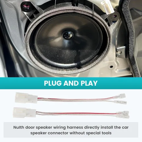 Vista 3 de NuIth Arnés de cable de altavoz delantero y trasero para Toyota Camry/RAV4/Tacoma/Corolla/Highlander/Avalon, arnés de altavoz de tweeter Dash