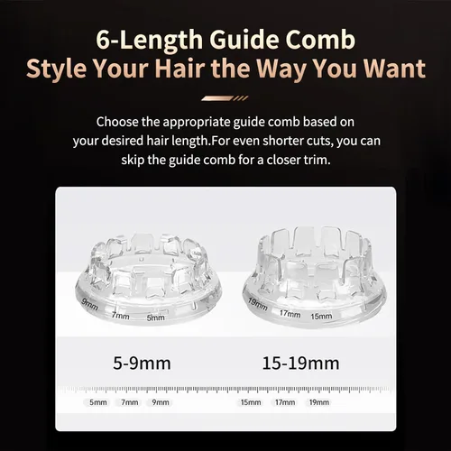 Vista 8 de Kit de corte de pelo automático para hombres, cortapelos circular automático inalámbrico recargable por USB con recortador, kit de aseo eléctrico