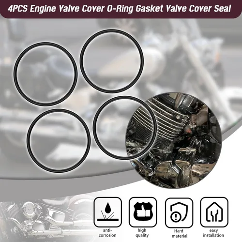 Vista 6 de Junta tórica para tapa de válvula de motor, 4 piezas 93210-62446-00 compatible con Yamaha XVS 1100 (reemplazar #93210-62446-00)