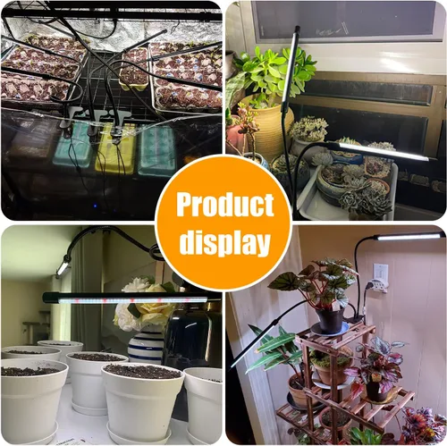 Vista 7 de Luces de cultivo negras para plantas de interior, 168 luces LED de clip para plantas, lámparas LED de espectro completo con cuello de cisne flexible