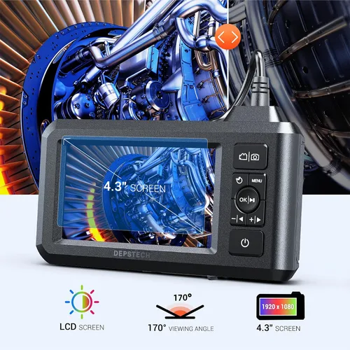 Vista 5 de DEPSTECH Endoscopio industrial de doble lente, cámara de inspección digital de boroscopio 1080P, cámara impermeable IP67 de 0.311 in, cámara