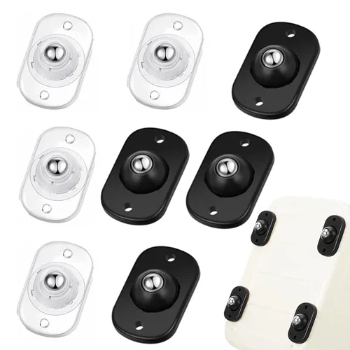 Vista 25 de Ruedas giratorias autoadhesivas, rodillos para electrodomésticos de cocina, ruedas universales mini giratorias de 360°, polea adhesiva para bote