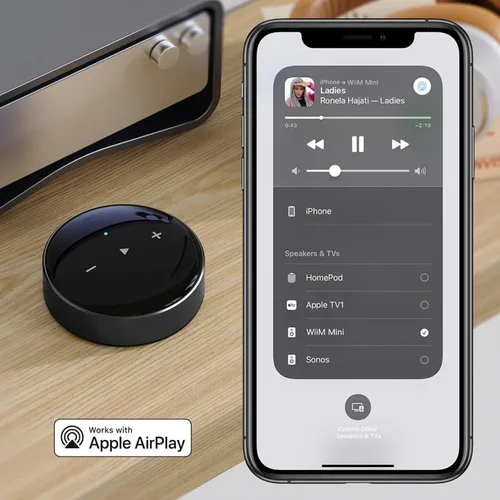 Vista 4 de WiiM Mini transmisor de música Wi-Fi, AirPlay 2 y audio de alta resolución
