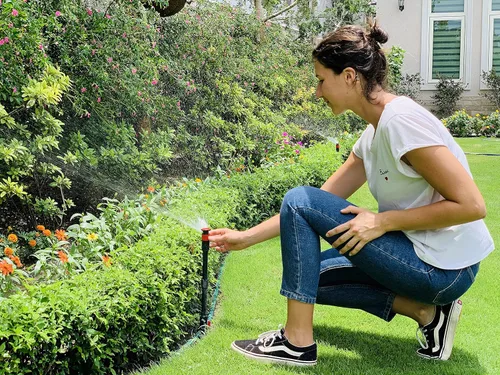 Vista 4 de Eden 96093 Aspersor de jardín con diseño flexible multiajustable con juego de extensión, ideal para productos de jardinería de bricolaje