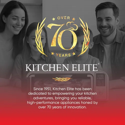 Vista 7 de Kitchen Elite - Combo digital 8 en 1, horno tostador, freidora de aire con panel táctil y capacidad para pizza de 12 pulgadas, acero inoxidable