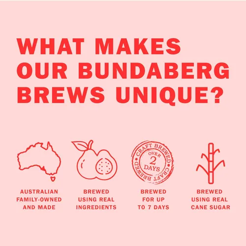 Vista 4 de Bundaberg Bebida de frutas espumosas, guayaba, 12.7 onzas líquidas, 4