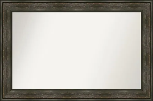 Vista 16 de Amanti Art Espejo de baño marrón para sobre fregadero, 26 x 26 pulgadas, espejo de tocador cuadrado marrón rústico Alexandria, marco de madera