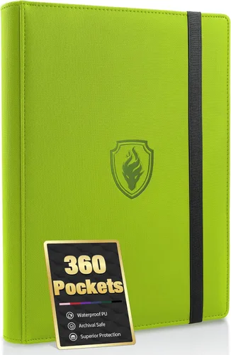 Vista 28 de Carpeta de tarjetas prémium con 9 bolsillos para 360 tarjetas, carpeta de tarjetas coleccionables de poliuretano resistente, álbum de colección