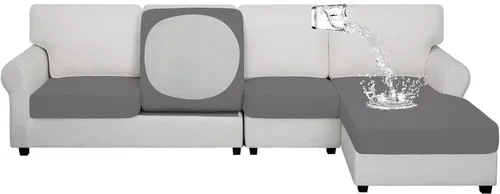 Vista 92 de Easy-Going Fundas de cojín 100% impermeables de 3 piezas para sofá seccional, izquierdo/derecho en forma de L, funda antideslizante para sofá, 2