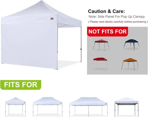 Vista 3 de ABCCANOPY - Toldo desplegable para el sol 10'x 10', pared lateral de 10' (1 panel), más de 15 colores, con cintas para sujetar de la estructura