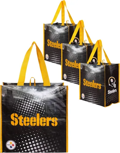 Vista 23 de FOCO - Bolsas de compras reutilizables con logotipo del equipo de la NFL unisex adulto, paquete de cuatro
