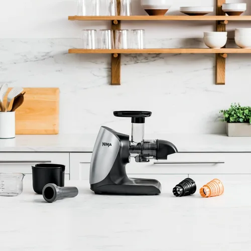 Vista 3 de Ninja Cold Press Juicer Pro, exprimidor de masticación lenta con control total de pulpa, potente motor silencioso de 150 W, fácil de limpiar, sin