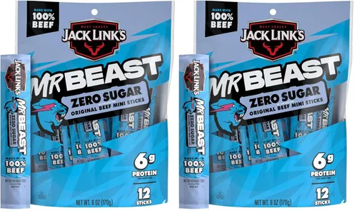 Vista 13 de Jack Link's Palitos de ternera, Original – Bocadillo de proteínas, palito de carne con 0.23 oz de proteína, hecho con 100% carne de res, palitos