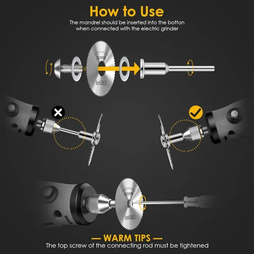 Vista 6 de Juego de 44 ruedas de corte compatibles con plástico para herramienta giratoria, hojas de sierra circular HSS, 6 unidades, discos de corte