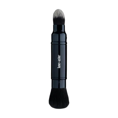 Lune+Aster Complexion Duo Brush - Cepillo de tez vegano multitarea y de doble punta