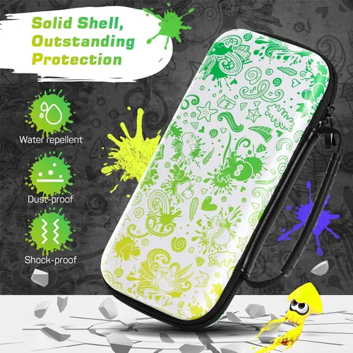 Vista 7 de MoKo Funda de transporte para Nintendo Switch modelo OLED Nintendo Switch carcasa rígida portátil de viaje con 10 ranuras para tarjetas de juego