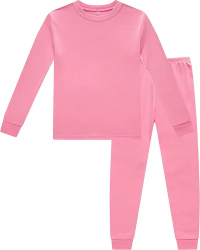 Vista 12 de KikizYe Pijamas para niños, pijamas de manga larga para niños albaricoque/sólido