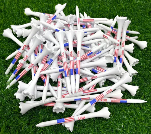 Vista 6 de NorthPointe USA American Flag 3 ¼” Plastic Golf Tees - 100 Patriotic Golf Tees Plastic in Bulk