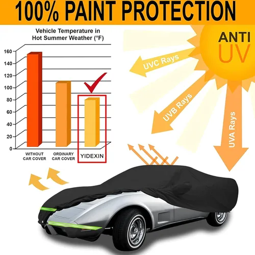 Vista 6 de YIXIN Fundas impermeables para automóvil para 1968-1982 C3 Corvette, cubierta de automóvil 190T cubre ajuste del cliente correa 100% impermeable