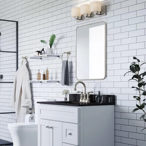 Vista 11 de Design House Isla - Espejo rectangular para pared, 30 pulgadas de alto x 20 pulgadas de largo, marco de metal moderno, para sala de estar