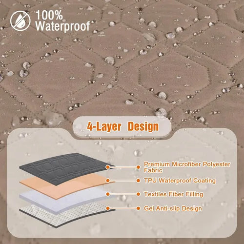 Vista 5 de VANSOFY Fundas impermeables para sofá reclinable, fundas para sofá, fundas lavables para sofá reclinable, protector antideslizante de muebles