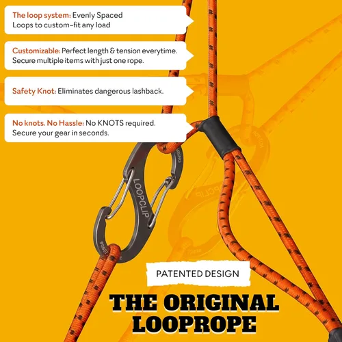 Vista 5 de LoopRope Sistema de amarre de cuerda elástica Correa de carga ajustable Sin nudos Camión, RV, ATV, camping, accesorio al aire libre