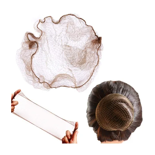Vista 11 de YANTAISIYU 50 piezas de red para el cabello de 20 pulgadas, invisible, elástica, malla para pelucas y moños, para el servicio de alimentos