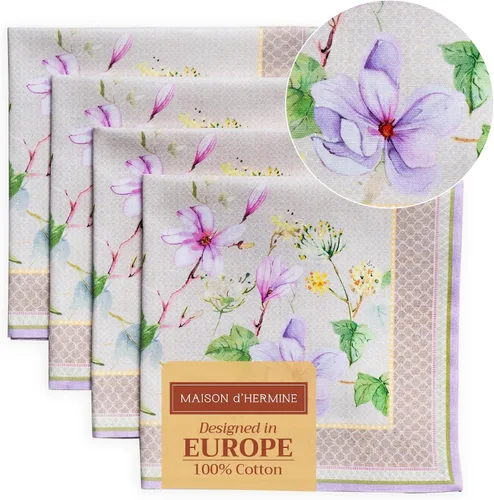 Vista 109 de Maison d' Hermine Juego de 4 servilletas de tela 100% algodón, suaves y duraderas, servilletas cuadradas reutilizables para uso diario, lavables