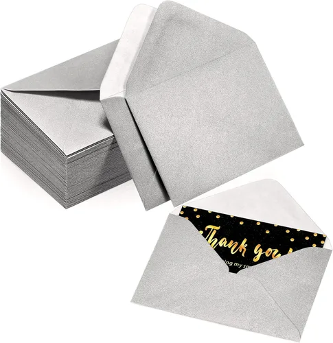 Vista 8 de Yahenda 200 unidades de sobres negros mini para tarjetas de regalo a granel, sobres pequeños de bolsillo para bodas, fundas para tarjetas de regalo