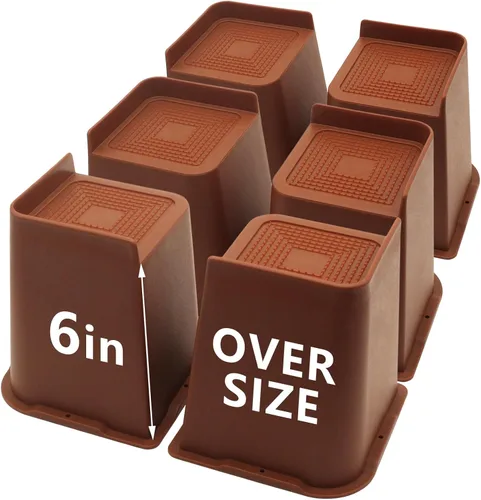 Vista 33 de Elevador de Cama de 8 Pulgadas de Alta Resistencia, 4 Paquetes de Elevador de Muebles Extra Grandes, Elevador de Cama Negro para Mesa, Sofá, Silla