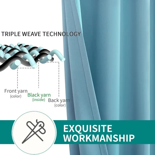 Vista 5 de BGment Cortinas opacas con aislamiento térmico y ojales, cortinas para oscurecer la habitación y la sala de estar, juego de 2 paneles