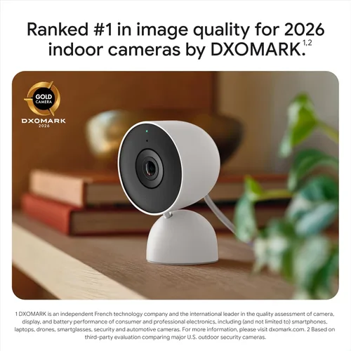 Vista 13 de Google Nest Cam Indoor (con cable, 3ª generación) - Cámara de seguridad con video 2K y Gemini, visión nocturna, audio bidireccional, funciona