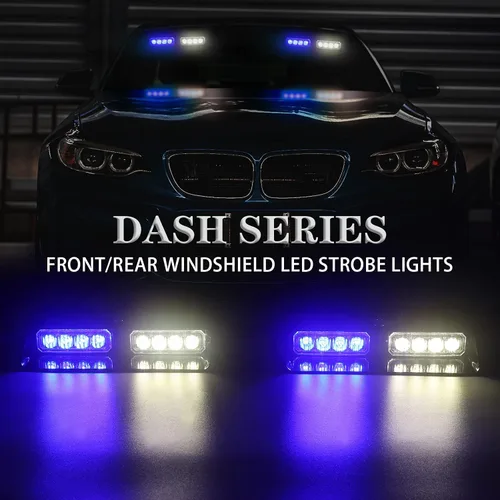 Vista 2 de XRIDONSEN-Luces estroboscópicas de emergencia 2 en 1 con ventosas ptablero e interior de parabrisas delanterotrasero, intermitentesde