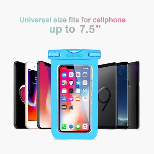 Vista 6 de GLBSUNION Bolsa impermeable universal para teléfono, paquete de 4 unidades, IPX8, funda impermeable bajo el agua, bolsa protectora para piscinas