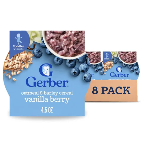 Vista 11 de Gerber Cereales para bebés, avena y cebada, manzana y canela, bandejas de autoalimentación de 4.5 onzas (paquete de 8)