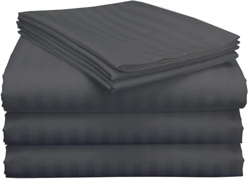 Vista 11 de Juego de sábanas de algodón de 4 piezas para todas las estaciones, color burdeos con 2 fundas de almohada, 800 hilos