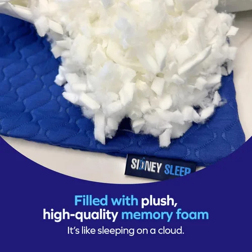 Vista 7 de Sidney Sleep Almohada para personas que duermen de lado y de espalda, comodidad para el dolor de cuello y hombros, relleno de espuma viscoelástica