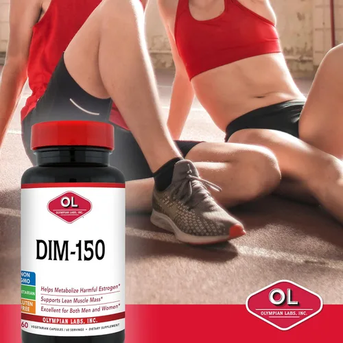 Vista 4 de Olympian Labs DIM Suplemento 150mg - DIM Diindolilmetano 30 Cápsulas Suministro de DIM para equilibrio de estrógenos, alivio de la menopausia