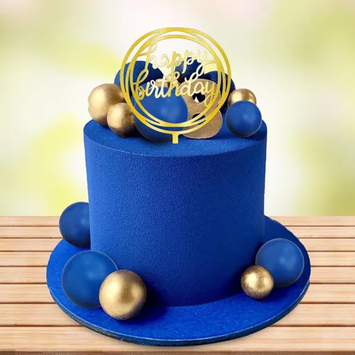 Vista 7 de Decoraciones para Pasteles de Pelotas Simplicity Azul Dorado, Decoraciones de Pelotas para Pasteles DIY, Insertables para Pasteles, Pelotas