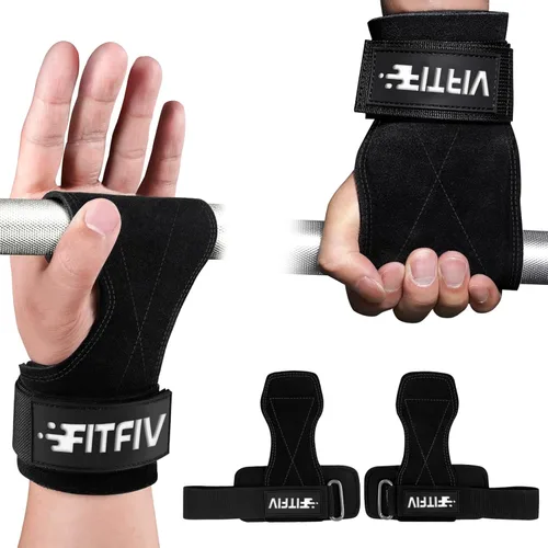 Correa de muñeca de levantamiento de pesas, correas de cuero dobles para entrenamiento de fuerza en el gimnasio, muñequeras acolchadas de neopreno,