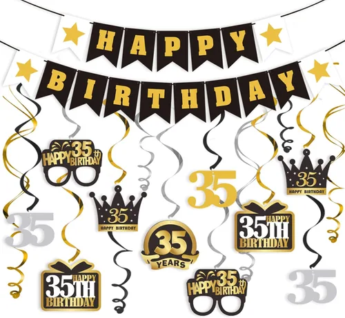 Vista 66 de LINGTEER - Set de banderines de decoración para cumpleaños