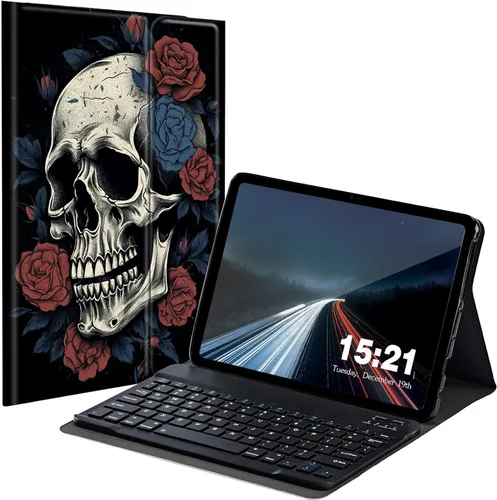 Vista 25 de Funda de teclado para Samsung Galaxy Tab S6 Lite 2022/2020, Galaxy Tab S6 Lite SM-P610/P613/P615/P619 con teclado Bluetooth inalámbrico desmontable