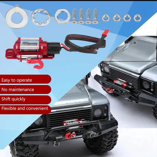 Vista 7 de Ruedas Beadlock de 1.9, cabrestante RC, cabrestante de vehículo modelo RC con control remoto para Traxxas HSP Redcat Tamiya Axial SCX10 D90 HPI 1:10