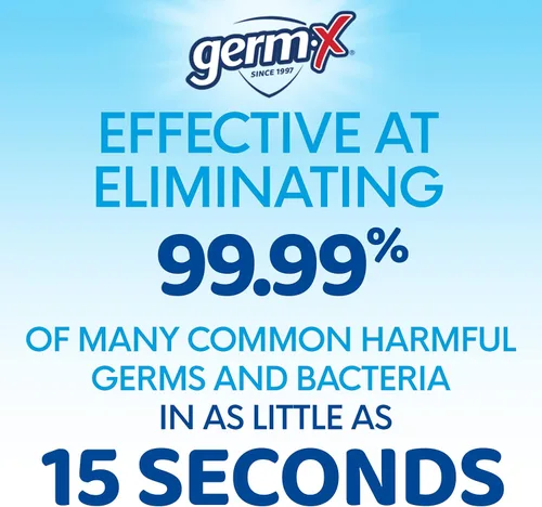 Vista 4 de Germ-X Advanced - Desinfectante de manos, 34 onzas líquidas (1 litro), gel transparente hidratante con menos secado, fórmula sin enjuague, botella