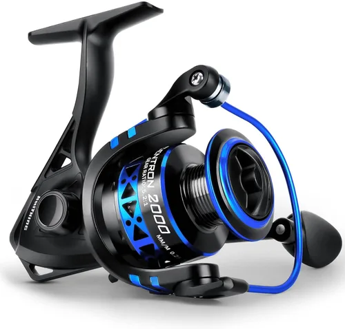 Vista 13 de KastKing Centron & Centron Lite Carretes Giratorios, Tamaño 500 es Perfecto para Pesca en Hielo, Hasta 17.5 lbs de Arrastre Máximo, Relación