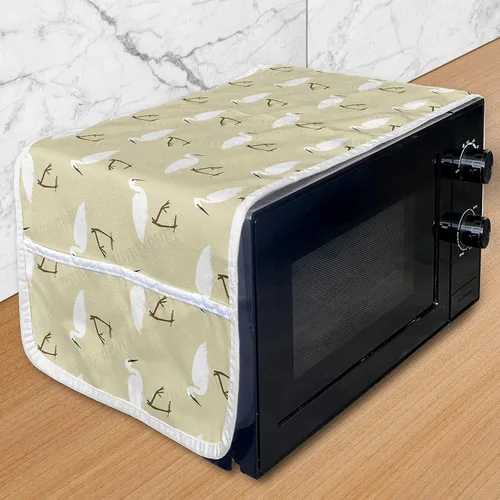 Vista 14 de Ambesonne Skeleton Microwave Oven Cover, Sugar Skulls in Dotted Rhombus Floral Ornate on Grunge Backdrop, Water Resistant Organizer with Pockets for